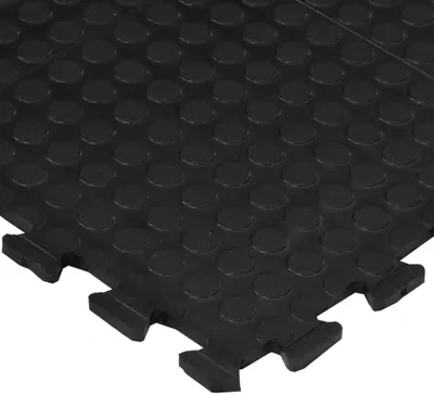 Produktbild von Gummimatte mit 12 mm Stärke und den Maßen 90x120 cm - rutschfeste Matte für Fitnessräume und Garagen
