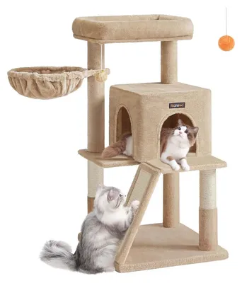 Immagine prodotto di Albero per gatti – Torre giochi – Albero da arrampicata – Sisal e peluche – 48 x 48 x 96 cm, Immagine generata dall'IA