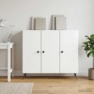 Produktbild von vidaXL Sideboard Hochglanz Weiß 89 x 34,5 x 80 cm Holzwerkstoff