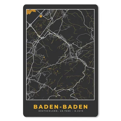 Produktbild von MuchoWow® Mauspad Mousepad Stadtplan - Karte - Baden Baden - Gold - Deutschland - Karte 40x60 cm - Mousepads - Maus Mat - Pad - Mausunterlage - Schreibtisch Accesoire