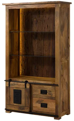 Produktbild von MASSIVMOEBEL24.DE Standregal Mango / Altholz 100x45x175 natur lackiert RAILWAY LUX #165