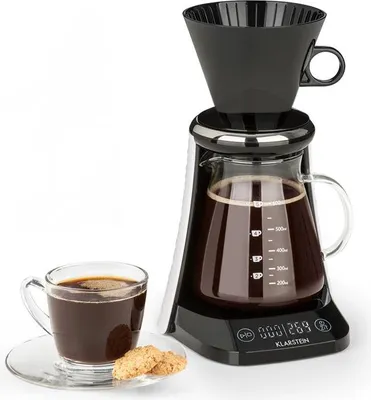 Obrázok produktu pre Klarstein Craft Coffee, kávovar, 600 ml, váha, časovač, nadstavec s filtrom, čierny/biely