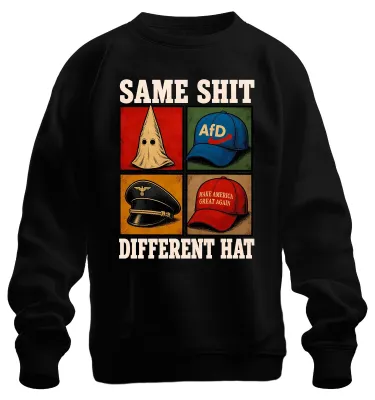 Productafbeelding van "Hetzelfde probleem, andere oplossing" - Satirische uitspraak. Zweetshirt, trui, zwart, maat XL