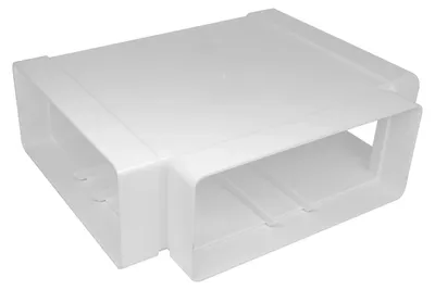 Produktbild von Flachkanal T-Stück für Lüftungssysteme 220x90 mm PVC-Kunststoff Weiß