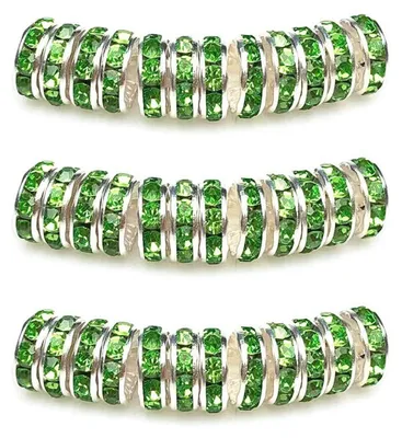 Produktbild von Rondelle Perlen Strass Zwischenperlen 6mm Frucht Grün 100 Stück