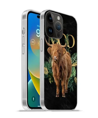 Produktbild von MuchoWow® Handyhülle Schutzhülle Hülle für Apple iPhone 14 Pro Max Zauberspruch - Schottischer Hochländer - Pflanzen Silikon Softcase Handy Hülle - Hardcover
