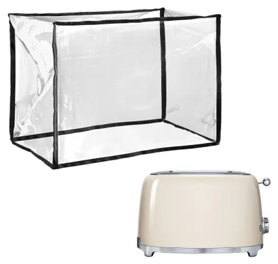 Produktbild von kwmobile transparente Hülle Abdeckung kompatibel mit Smeg TSF01CREU Schutzhülle - Staubschutz Abdeckhaube für Toaster in Transparent Schwarz