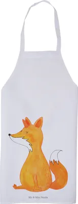 Produktbild von Mr. & Mrs. Panda Schürze Einhorn Fuchs - Weiß - Geschenk, Küchenzubehör, Backschürze, Einhörner, Füchse, Fuchshörnchen, Unicorns, Unicorn, Grill, Kochschürze