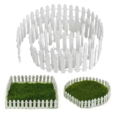Miniaturzaun, weiß, flexibel, 102 x 1 cm, für Gartendeko und DIY