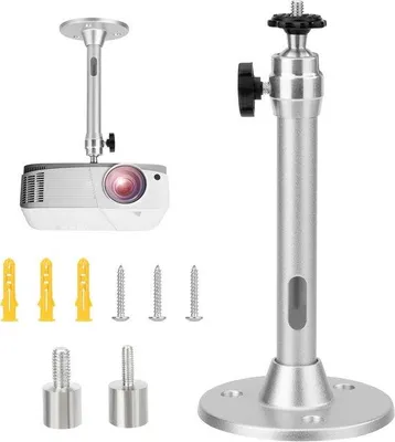 Obrázok produktu pre Hliníkový držiak pre miniprojektory – držiak pre miniprojektory, nosnosť 5 kg, otočný o 360 stupňov. Ideálny pre miniprojektory a videokamery.