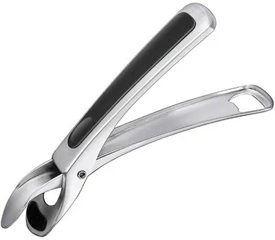 Produktbild von Ibenzoa® Anti-Rutsch Küchenzange aus Edelstahl 304 für heiße Töpfe, Pfannen & Auflaufformen, hitzebeständiger Silikongriff (-40–230 °C), 18,5×3,3×8 cm, 150 g, spülmaschinenfest