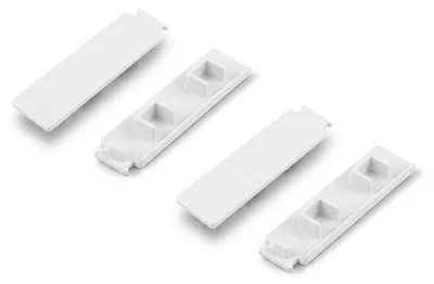 Immagine prodotto di Copertura per binario tenda, confezione da 4 pezzi - Bianco, modello a 2 binari