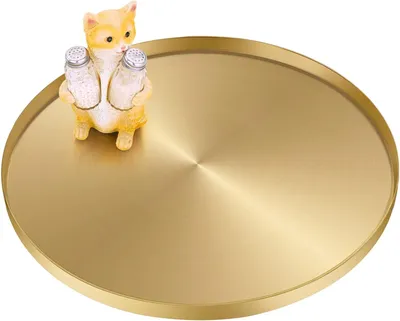 Immagine prodotto di Ciotola decorativa rotonda - Ciotola in metallo per servire - Utile per conservare e decorare - Acciaio inossidabile - Diametro 32 cm - Oro