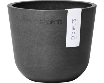 Produktbild von Blumentopf Ecopots Oslo Kunststoff Ø 11,5 cm H 9,5 cm dunkelgrau