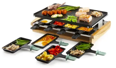 Image de Appareil à raclette 8 personnes 1200w + grill - Domo - DO9246G - bamboo