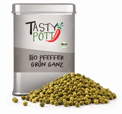Produktbild von Tasty Pott  Pfeffer grün - grüne Pfefferkörner - 40g Dose