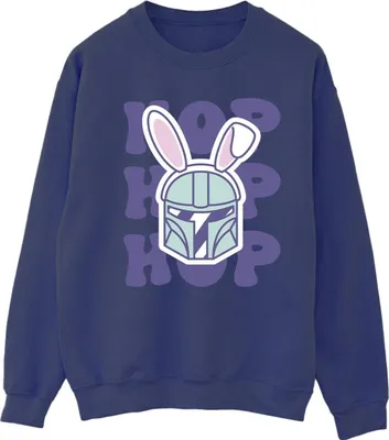 Produktbild von Star Wars - "The Mandalorian Hop Into Easter" Sweatshirt für Damen BI39902 (XL) (Marineblau)