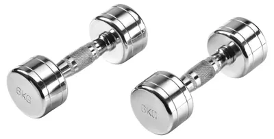 Image de Haltères chromés avec poignées ergonomiques, 2 x 6 kg
