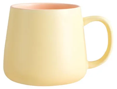 Keramik-Kaffeetasse, pastellgelb, matt, 400 ml, 1 Stück