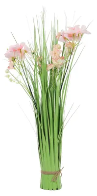 Image de Plante artificielle rose avec herbe, 60 cm
