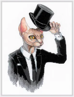 Obrázek produktu pro Riolis - sada pro vyšívání křížem "Gentelman Sphynx"; počítaný vzor, 25x33cm