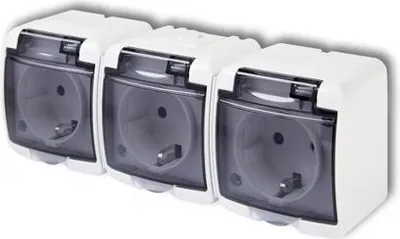 Obrázek produktu pro Trojitá zásuvka Schuko SCHUKO 3x(2P+Z) JUNIOR bílá