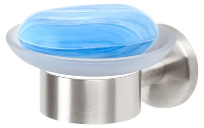 Produktbild von bremermann Bad-Serie PIAZZA - Seifenschale, Seifenhalter aus Glas und Edelstahl, matt