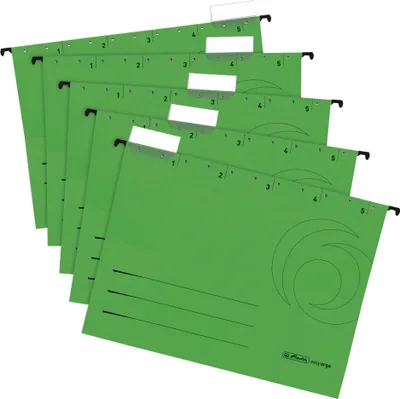 Produktbild von Herlitz Hängemappe A4 Kraftkarton gn 5St im Polybeutel seitlich offen