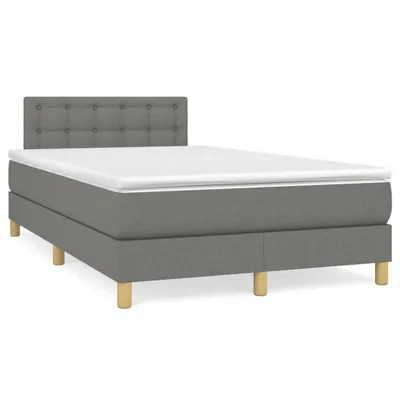 Immagine prodotto di vidaXL Letto a molle con materasso grigio scuro 120x190 cm in tessuto