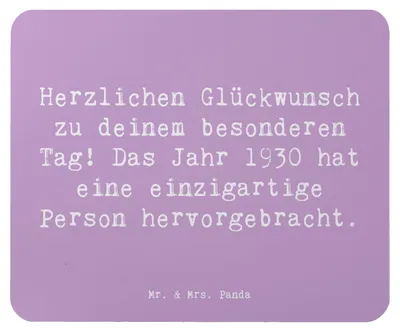 Produktbild von Mr. & Mrs. Panda Mouse Pad Spruch 1930 Geburtstag - Lavendeltraum - Geschenk, Glückwunsch, Geburtstagskind, Mauspad, pc mousepad, Feier, Geburtstagsgeschenk, Anerkennung