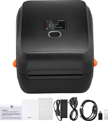 Zdjęcie produktu dla Termiczna drukarka etykiet SucceBuy 300 DPI do paczek wysyłkowych 4 x 6, bezprzewodowa Bluetooth z automatycznym rozpoznawaniem etykiet, obsługuje Windows/MacOS/Linux/Android/iOS, kompatybilna z Amazon, eBay, Etsy itp.