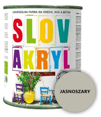 Zdjęcie produktu dla Farba akrylowa BEZPIECZNA dla dzieci Slovlak Slovakryl SZARY jasny 0,75L