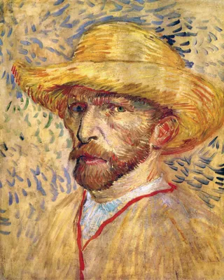 Obrázok produktu pre Vincent Van Gogh Art Print Picture - Autoportrét so slameným klobúkom, 1887 (50 x 40 cm)