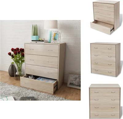 Immagine prodotto di vidaXL Cassettiera con 4 cassetti 60×30,5×71 cm rovere marrone - Credenze