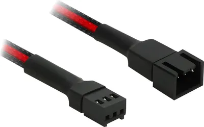 Obrázek produktu pro Nanoxia Kabel 3-Pin Verlängerung, 30 cm, schwarz/rot