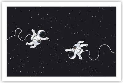 Produktbild von Poster - Poster ohne Rahmen - Cartoon Astronauten Kosmos - 91,5x61 cm - Wand Bild - Wanddeko - Wandbilder - Kunstposter - Wandposter - Bilder - Kunstdruck - Wanddekoration - Wandbild - P2XAA91x61-4867