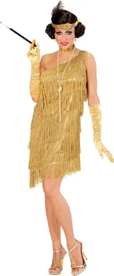 Imagen del producto de Traje "Goldie" de Charleston para mujer | Color: dorado - Años 20. Talla: XL