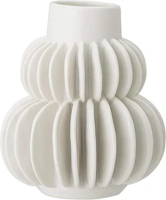 Produktbild von Keramikvase 14 cm hoch, weiß, handgefertigtes skandinavisches Design