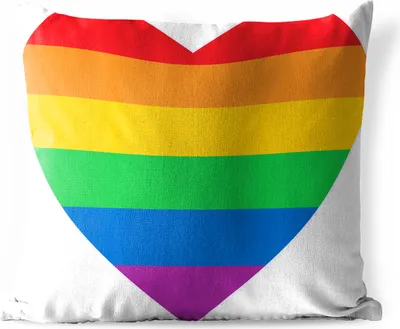 Produktbild von MuchoWow® Outdoor Kissen - Eine Illustration eines Herzens mit allen Farben des Regenbogens - 40x40 cm - Wetterfest - Lounge Kissen - Kopfkissen - Interieur - Polster mit Bild