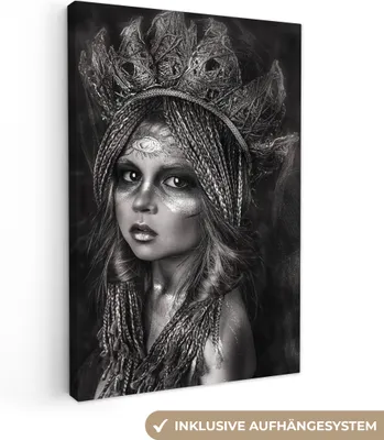 Obrázek produktu pro OneMillionCanvasses® - Obrazy na plátně - 90x140 cm, Žena - Černá - Bílá, nástěnný tisk Nástěnná dekorace - Nástěnná dekorace - Ložnice
