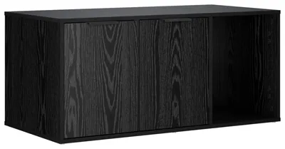 Image de vidaXL Litière pour chat, meuble, noir, imitation chêne, 100 x 49 x 45 cm