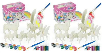 Immagine prodotto di Kit per bambini per dipingere e decorare unicorno, fai da te. Contiene 6 unicorni, confezione da 2