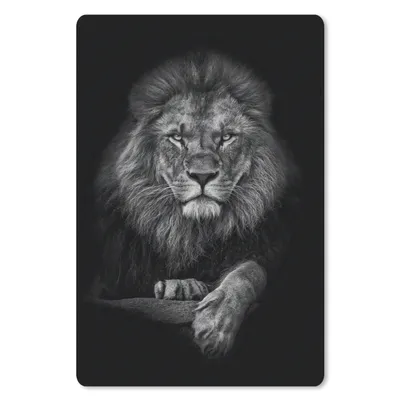 Produktbild von MuchoWow® Mauspad Mousepad Löwe - Tiere - Schwarz - Weiß 18x27 cm - Mousepads - Maus Mat - Pad - Mausunterlage