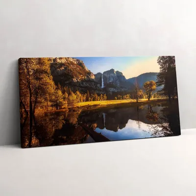 Produktbild von Wald im Yosemite Park – Leinwandbild Wandbild – 120x60 cm – Leinwandbilder – Wandbilder – Schlafzimmer – Flur