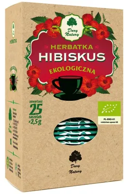 Zdjęcie produktu dla HERBATKA HIBISKUS(25 x 2,5 g) 62,5 g - DARY NATURY