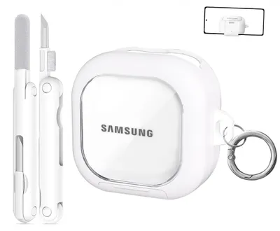Produktbild von INF Schutzhülle für Samsung Buds4/4 Pro mit Reinigungsstift, Schwarz Weiß