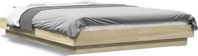 Obrázok produktu pre Maison Exclusive - Posteľný rám s LED svetlami sonoma 140x200 cm kompozitné drevo