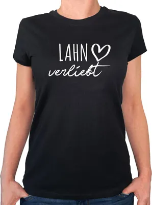 Produktbild von Huuraa Damen T-Shirt Lahn verliebt S Black Bio Baumwolle Fairtrade Damenshirt Geschenkidee