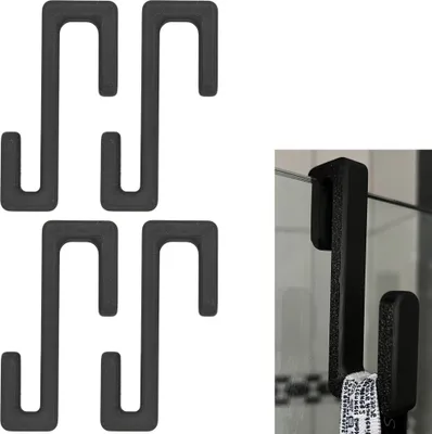 Produktbild von 4x Handtuchhaken Duschtür Duschkabine Halter Handtuchhalter Kleiderhaken Universal