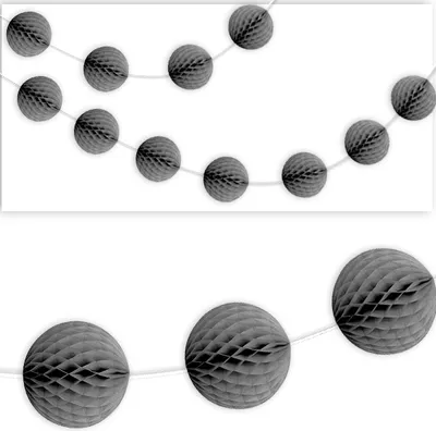 Produktbild von Mini Wabenball Girlande silber